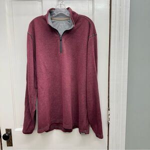 Eddie Bauer 1/4 zip long sleeve shirt men's txl xl tall maroon